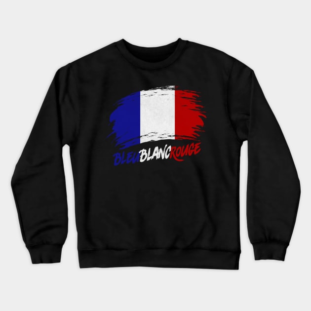 Bleu Blanc Rouge French Flag Soccer Champions Crewneck Sweatshirt by Bluebird Moon